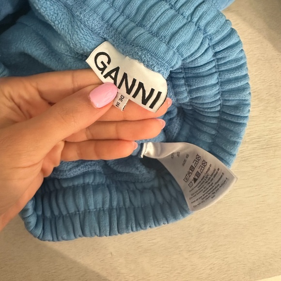 GANNI Relaxed Fit Mini Track Shorts with Embroidered Logo - Picture 6 of 6
